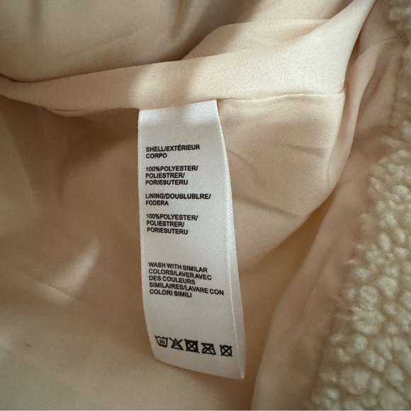 Rebecca Minkoff Harley Teddy Sherpa Fleece Jacket Ivory Size Large Minimalist - Picture 4 of 6